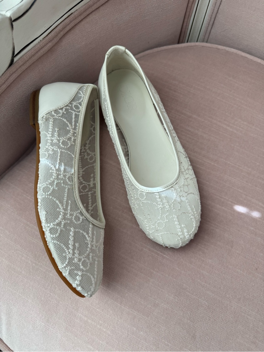 Girls' White Lace Ballet Flats - Dress Shoes